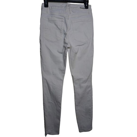 Good American Good Legs Ultimate Skinny White Denim Jeans Sz 4 Cross Over Waist - Picture 3 of 6